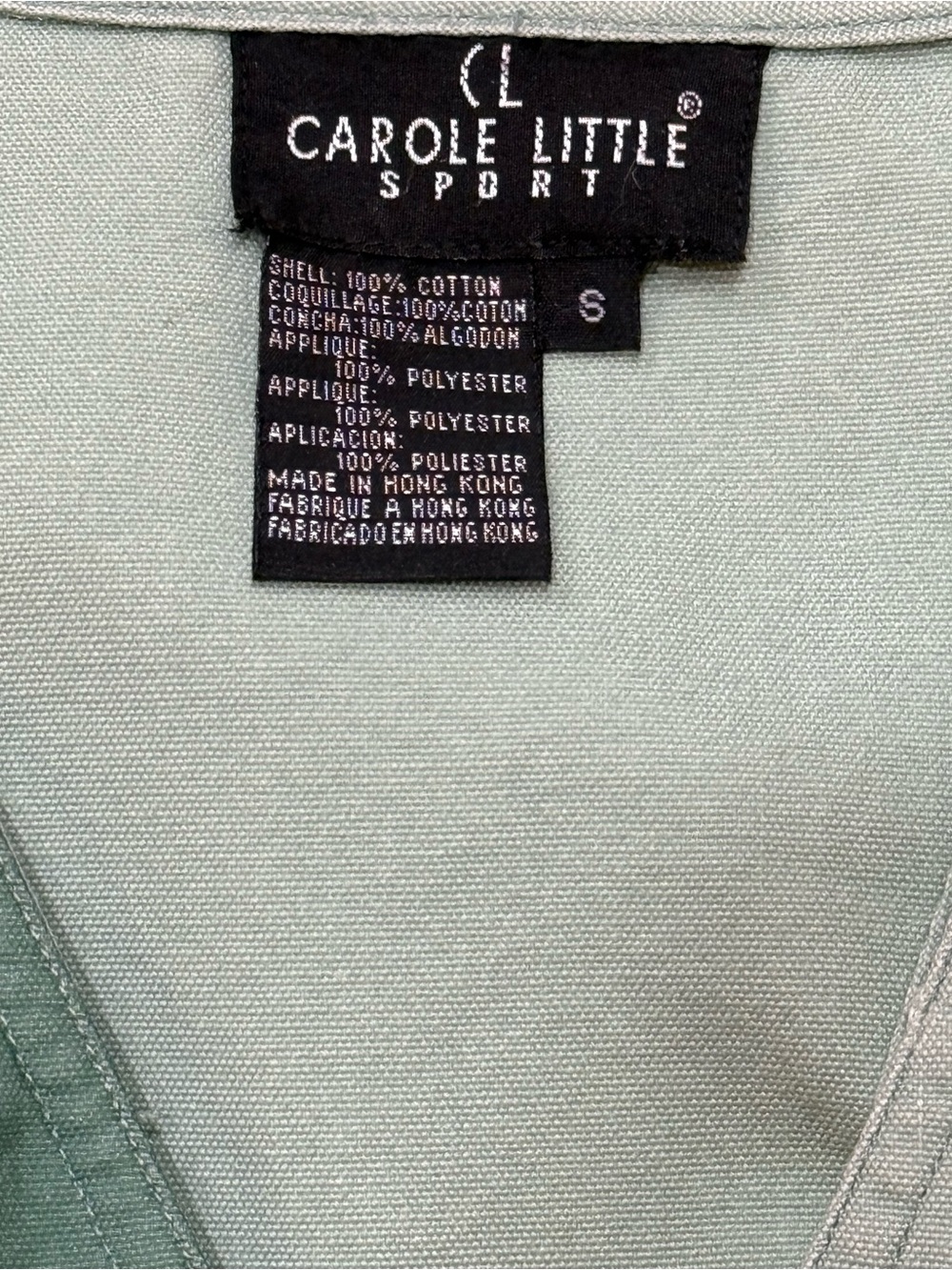 Vintage Carole Little Sport Green Embroidered Floral Button Front Vest | Size S - Picture 6 of 7